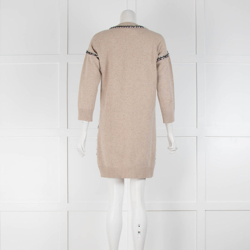 See By Chloe Beige Jumper With Silver Thread Detail Small Pockets