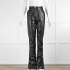 16Arlington Flared Black Leather Trousers