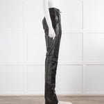 16Arlington Flared Black Leather Trousers