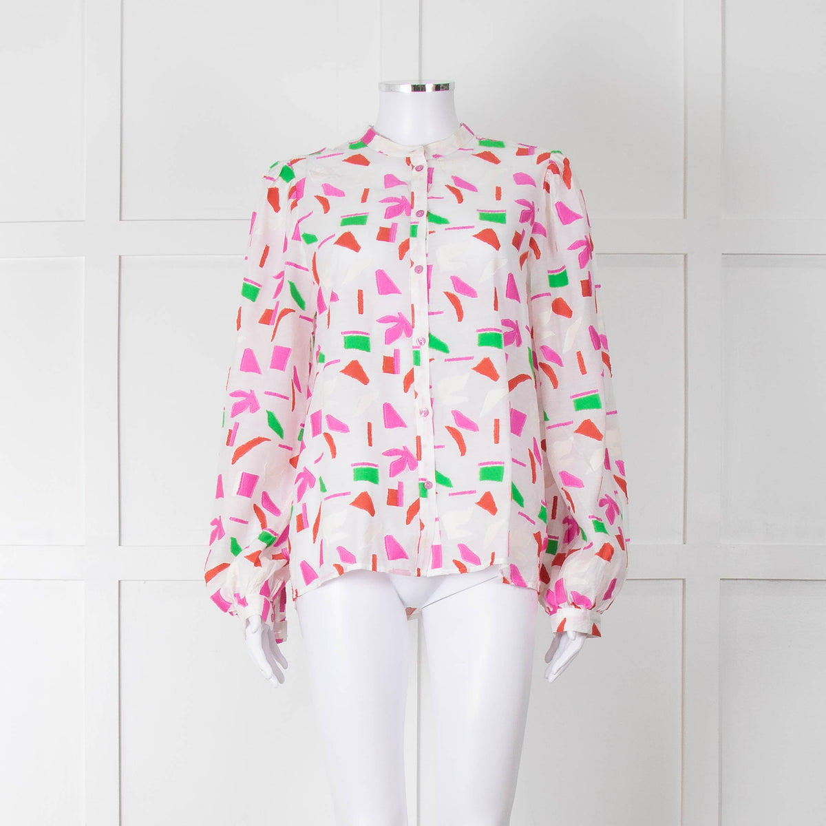 POM Amsterdam Pink & Green Patterned Blouse