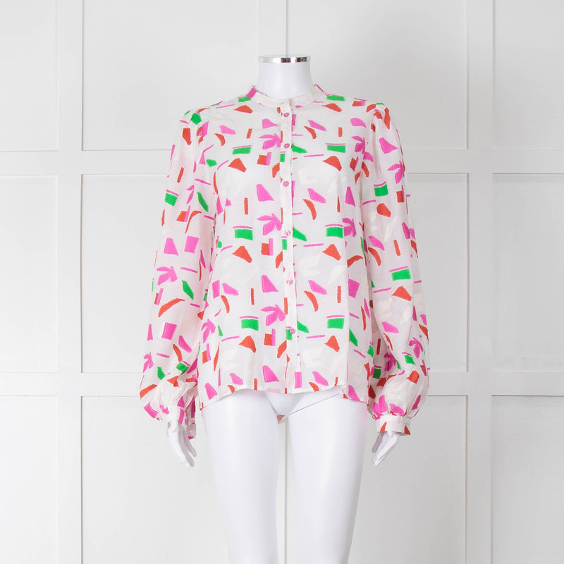 POM Amsterdam Pink & Green Patterned Blouse