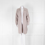 Luisa Cerano Beige Chunky Rib Collared Cardigan