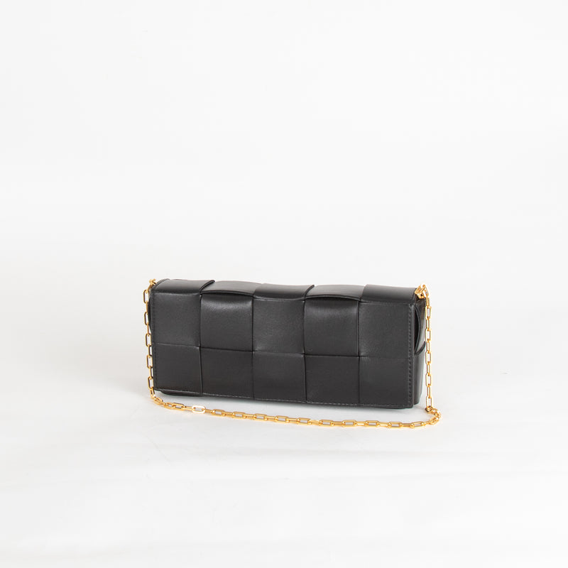 Bottega Veneta Black Woven Intreciatto Casette Pochette