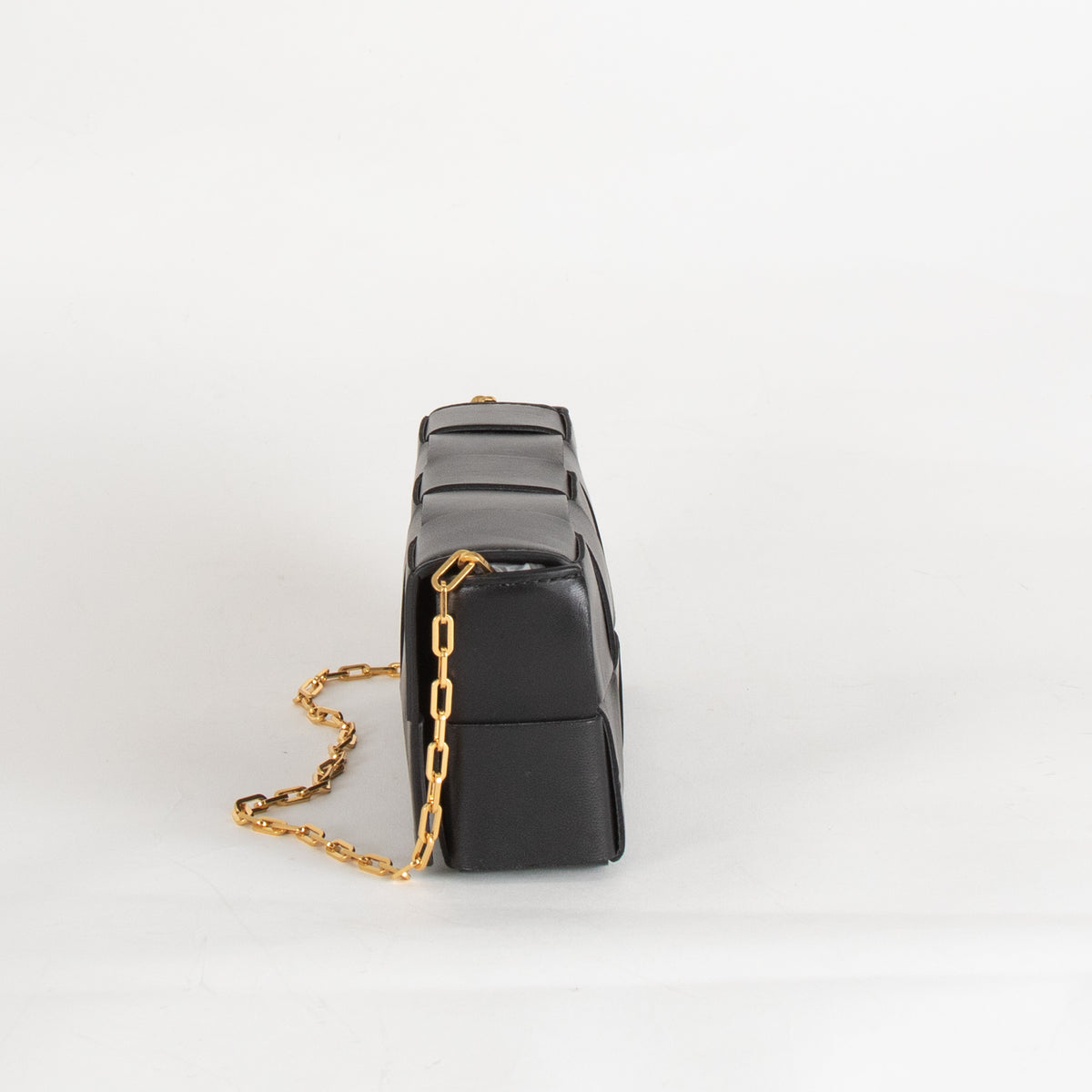 Bottega Veneta Black Woven Intreciatto Casette Pochette