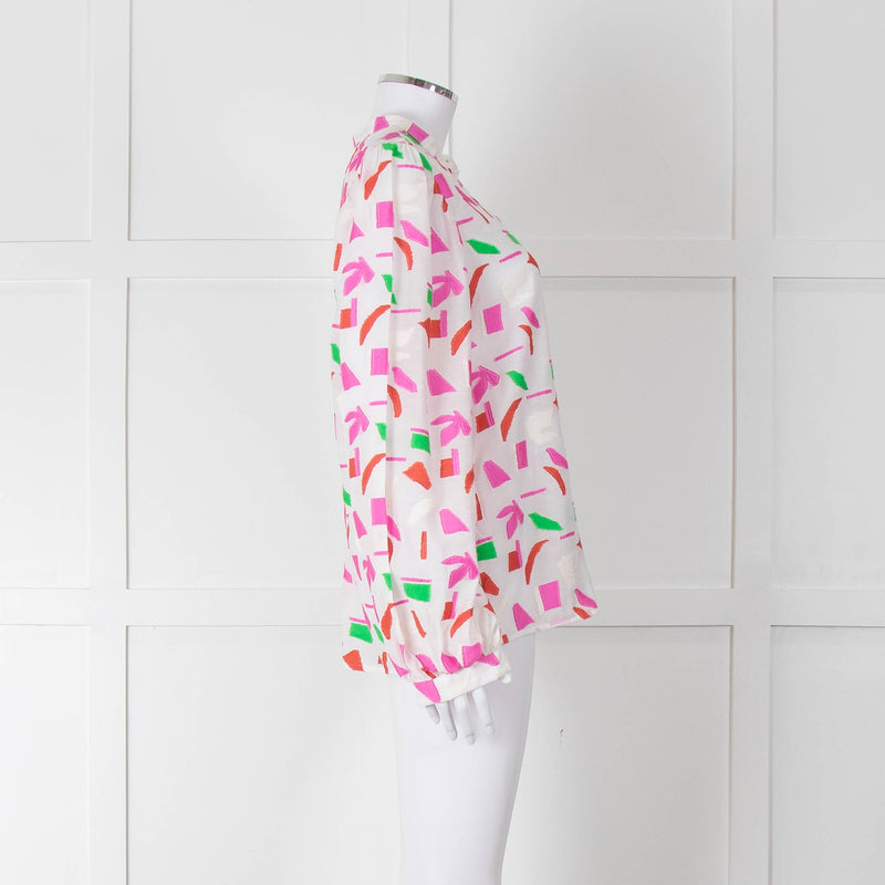POM Amsterdam Pink & Green Patterned Blouse