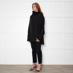 Toteme Black Funnel Neck Organza Blouse