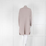 Luisa Cerano Beige Chunky Rib Collared Cardigan