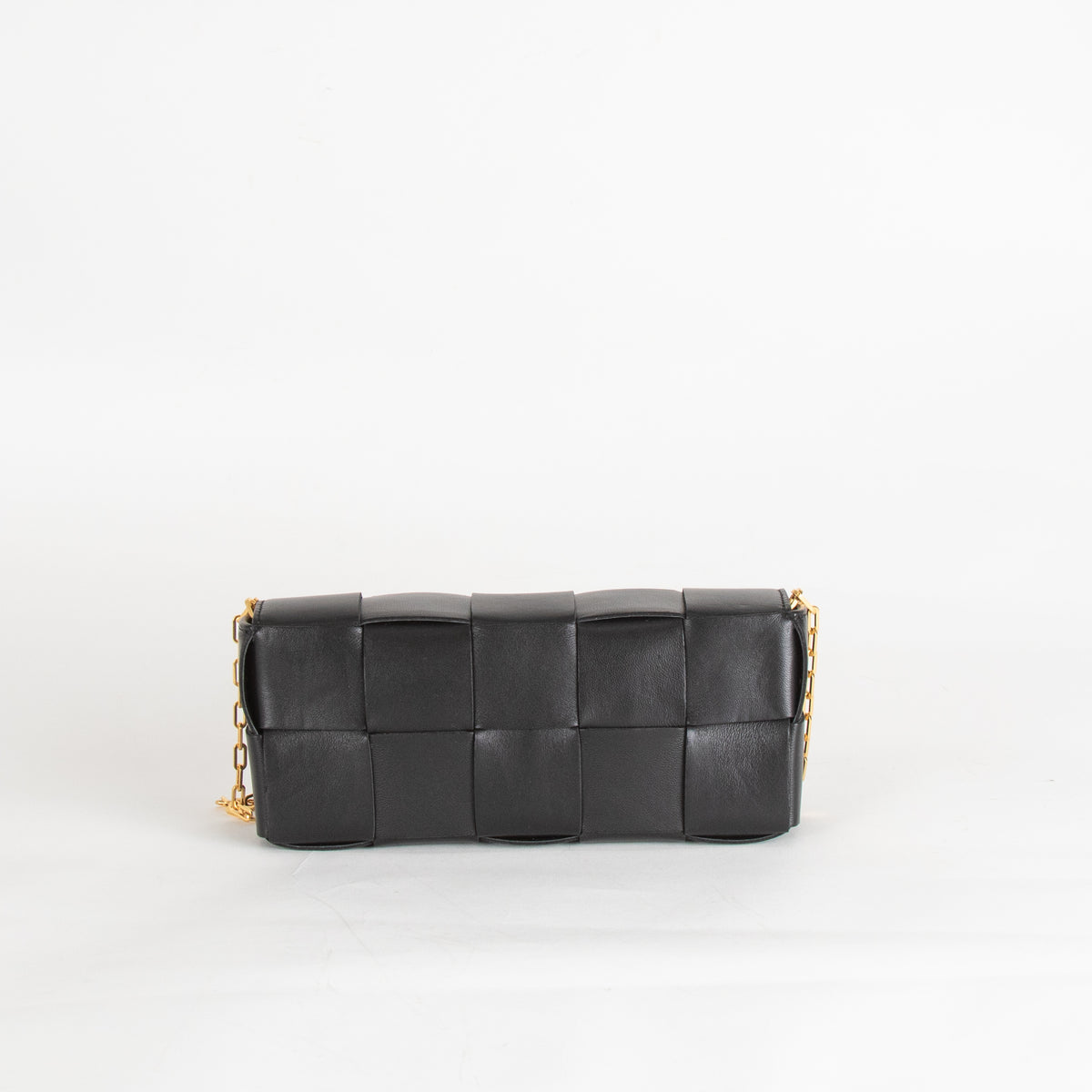 Bottega Veneta Black Woven Intreciatto Casette Pochette