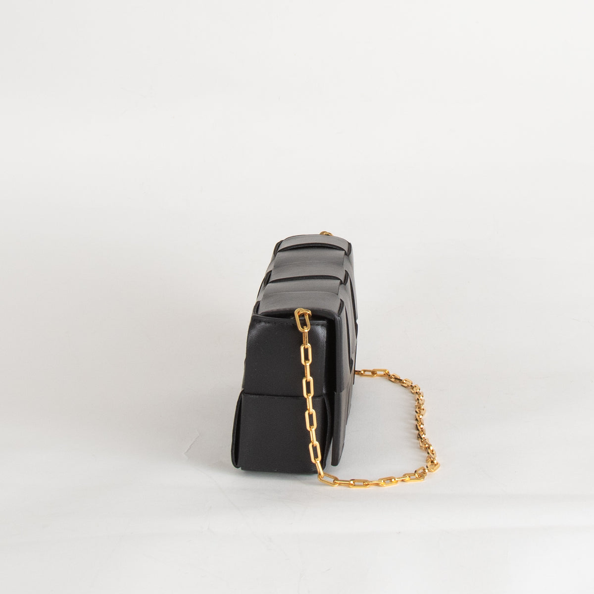 Bottega Veneta Black Woven Intreciatto Casette Pochette