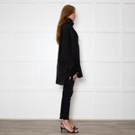 Toteme Black Funnel Neck Organza Blouse