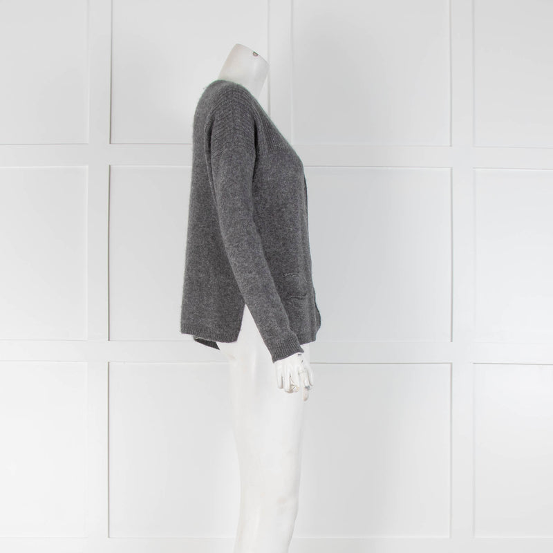 Loro Piana Grey Cashmere Cardigan