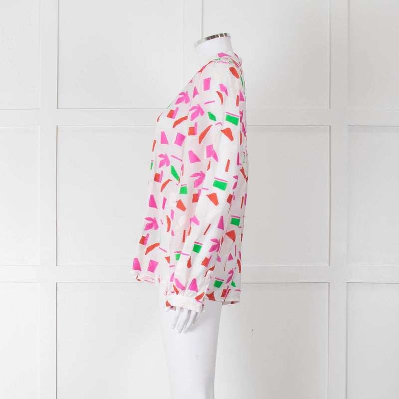 POM Amsterdam Pink & Green Patterned Blouse