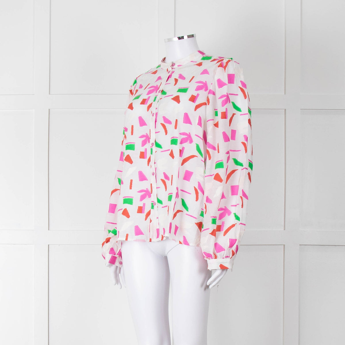 POM Amsterdam Pink & Green Patterned Blouse