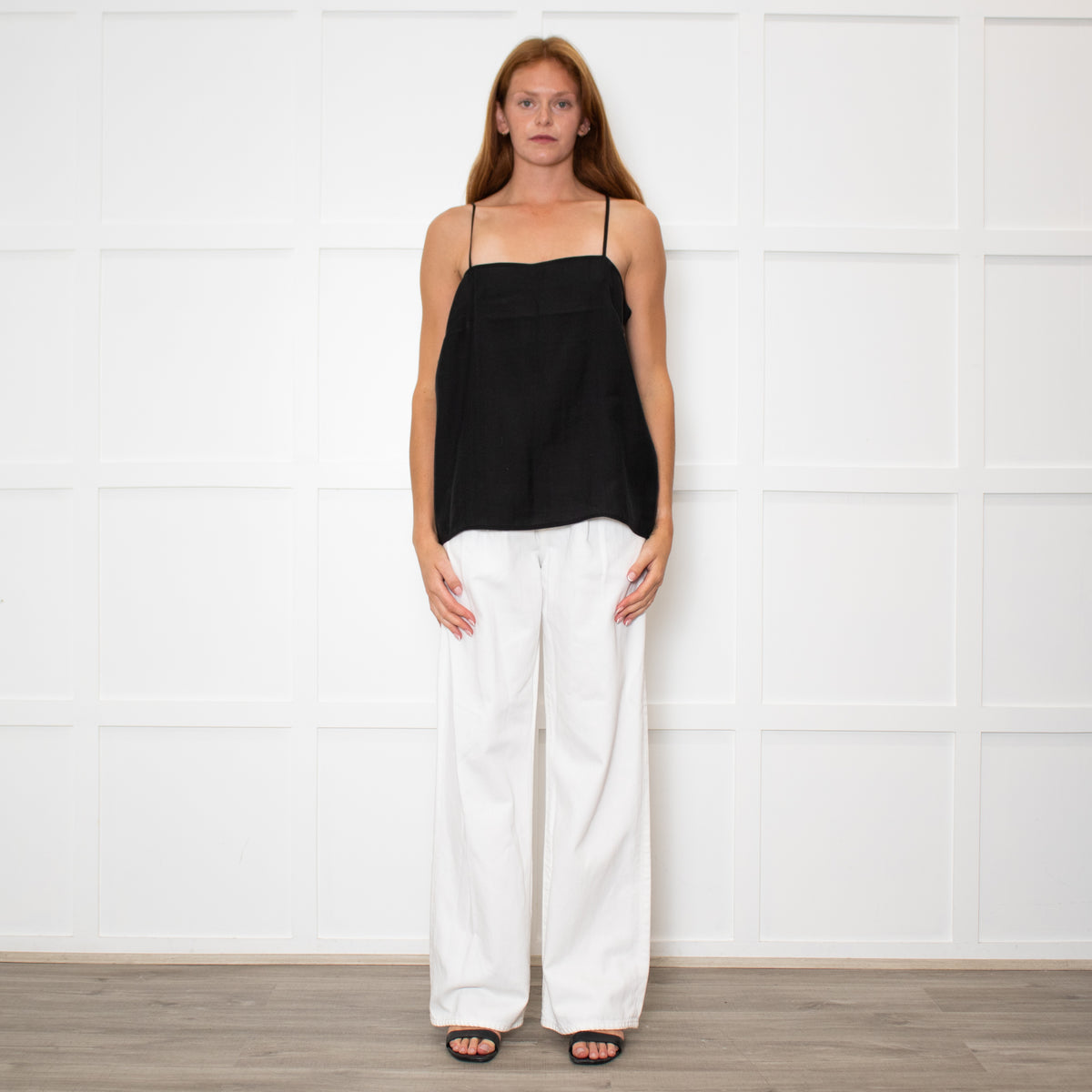 Toteme Black Funnel Neck Organza Blouse