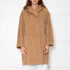 Max Mara Camel Alpaca Hooded Short Coat
