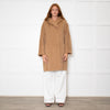 Max Mara Camel Alpaca Hooded Short Coat