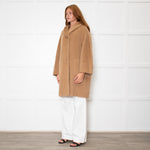 Max Mara Camel Alpaca Hooded Short Coat