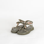 Valentino Rockstud Gladiator Sandals with Chunky Rubber Sole