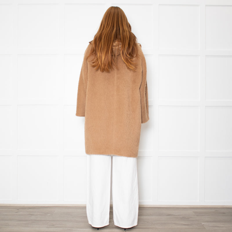 Max Mara Camel Alpaca Hooded Short Coat