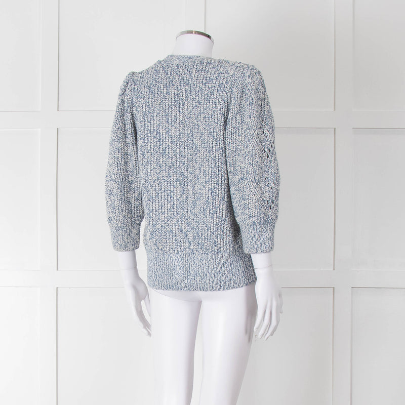 Fabienne Chapot Blue Cotton Mix Lurex Cardigan