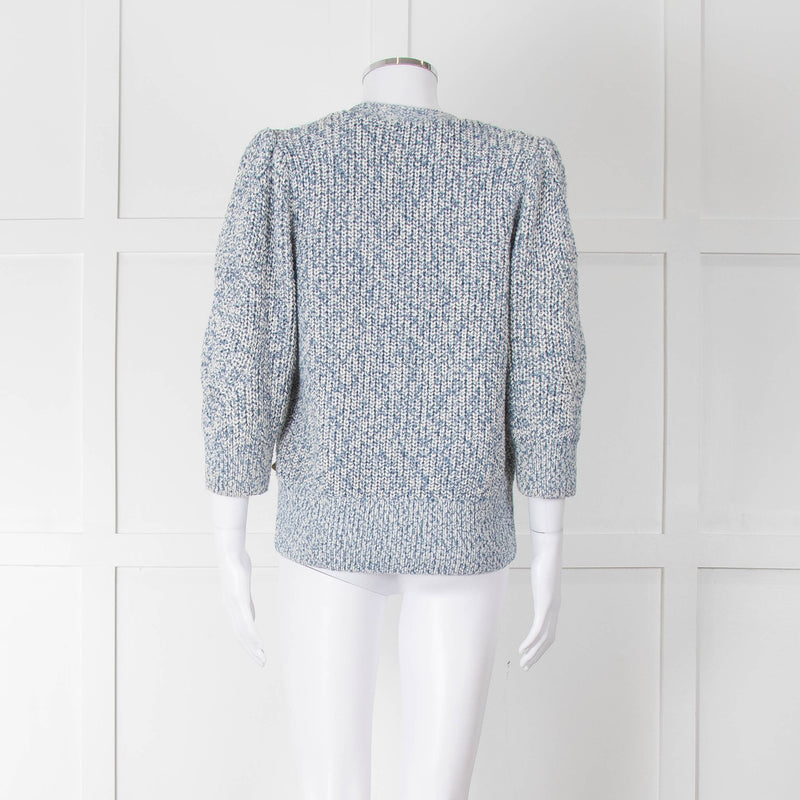 Fabienne Chapot Blue Cotton Mix Lurex Cardigan