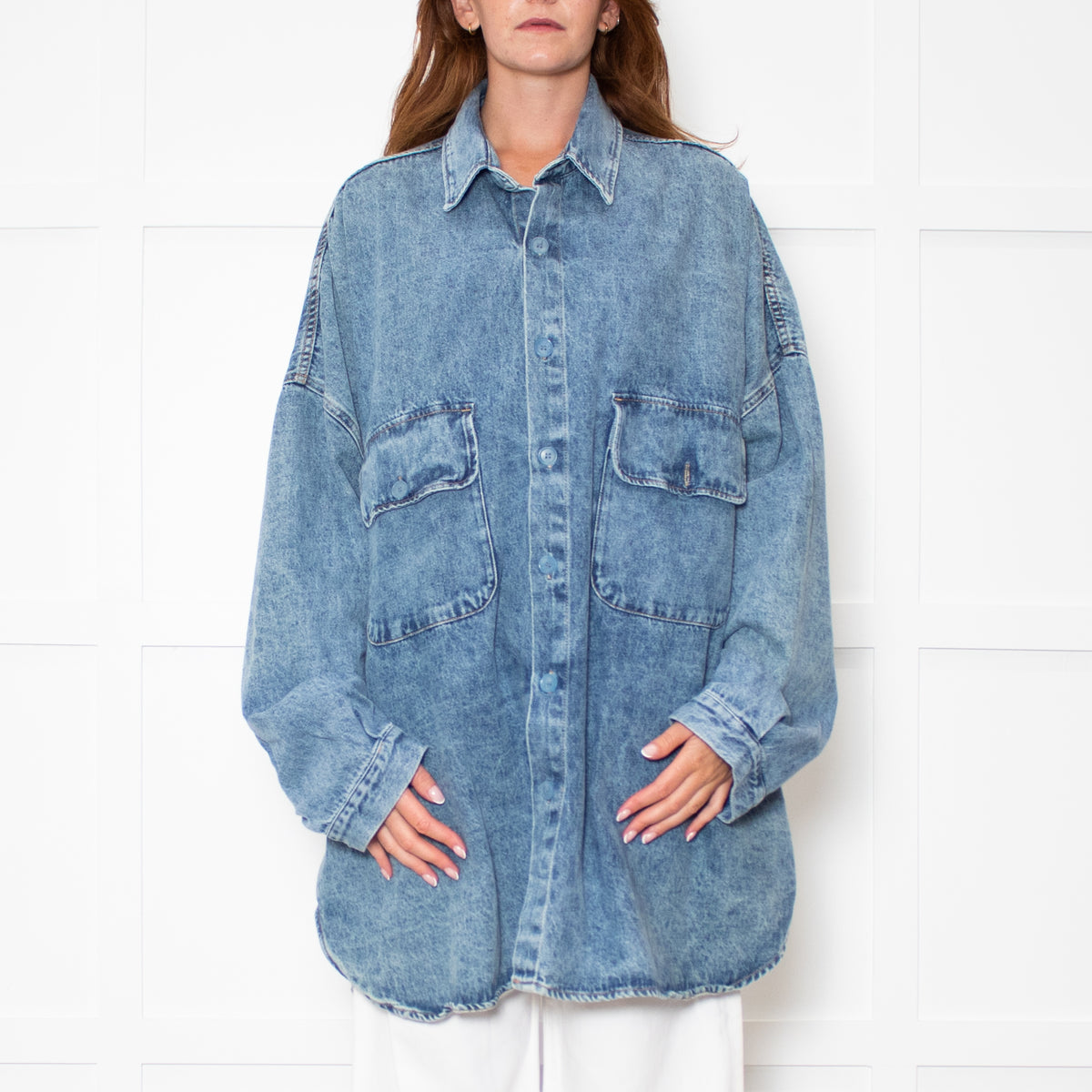 The Frankie Shop Blue Denim Oversized Shacket