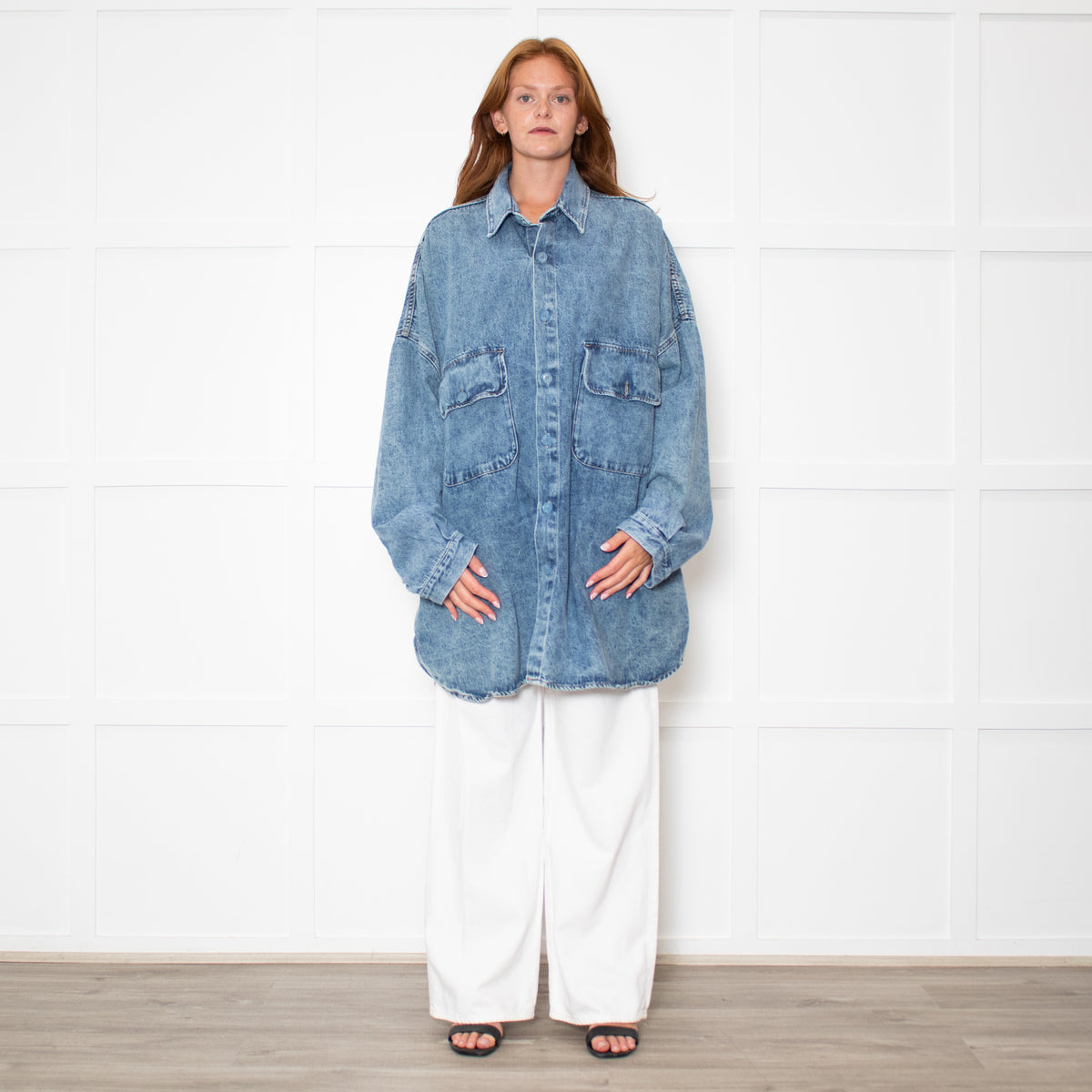 The Frankie Shop Blue Denim Oversized Shacket