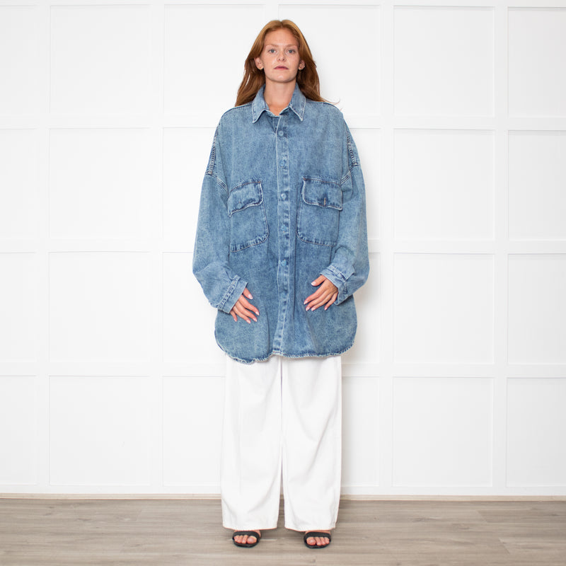 The Frankie Shop Blue Denim Oversized Shacket