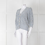 Fabienne Chapot Blue Cotton Mix Lurex Cardigan