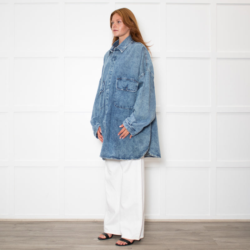 The Frankie Shop Blue Denim Oversized Shacket