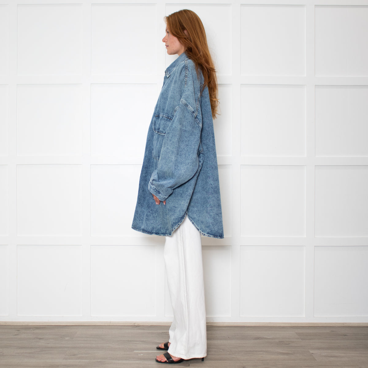 The Frankie Shop Blue Denim Oversized Shacket