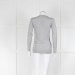 Ralph Lauren Silver Thread Cable Weave Cardigan