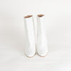 Stuart Weitzman White Leather Mid Heel Boots
