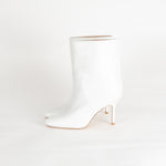 Stuart Weitzman White Leather Mid Heel Boots