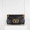 Valentino Stud Sign Black Leather Bag with Crossbody Strap