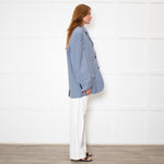 Acne Studios Juylie Oversized Blue Pinstriped Suit Blazer