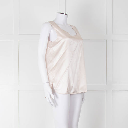 Amina Rubinacci Nude Silk Sleeveless Top
