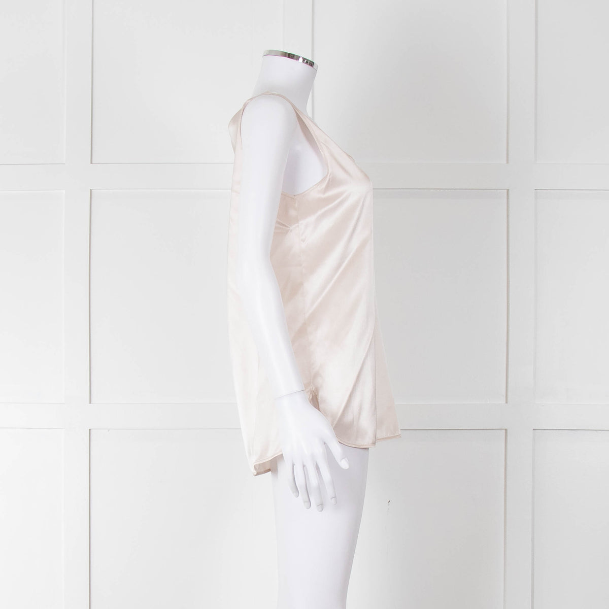 Amina Rubinacci Nude Silk Sleeveless Top