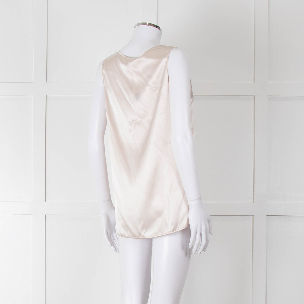 Amina Rubinacci Nude Silk Sleeveless Top
