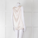 Amina Rubinacci Nude Silk Sleeveless Top