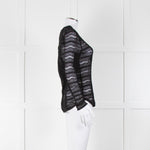 Veronica Beard Black Lace Ribbon Detail Top