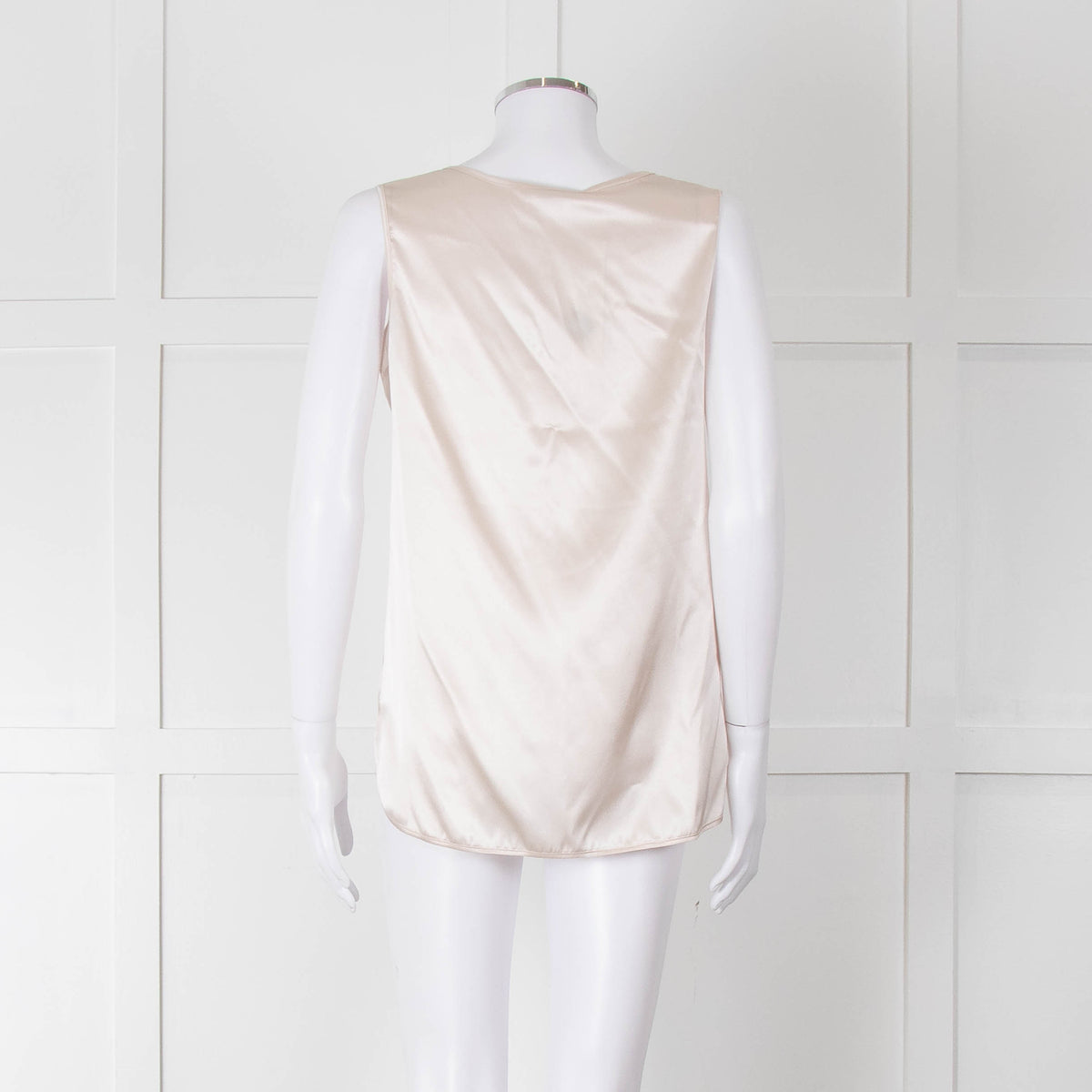 Amina Rubinacci Nude Silk Sleeveless Top