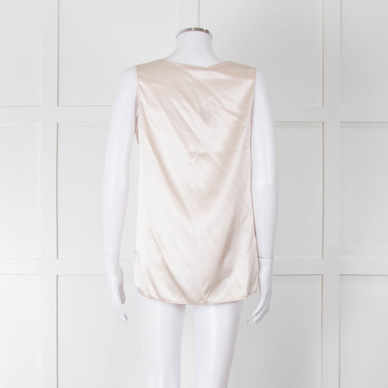Amina Rubinacci Nude Silk Sleeveless Top