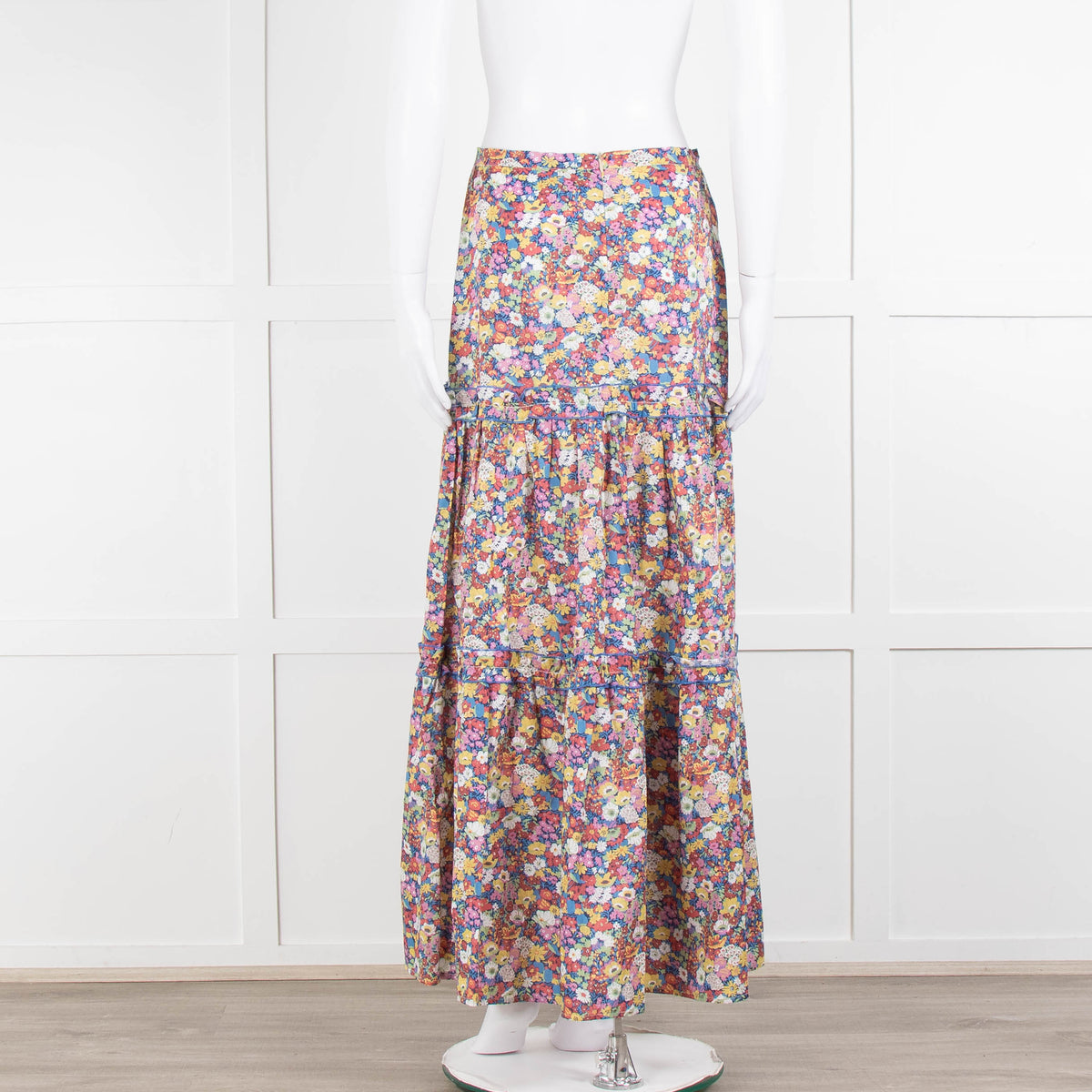 Ridley Multicolour Floral Cotton Tiered Maxi Skirt