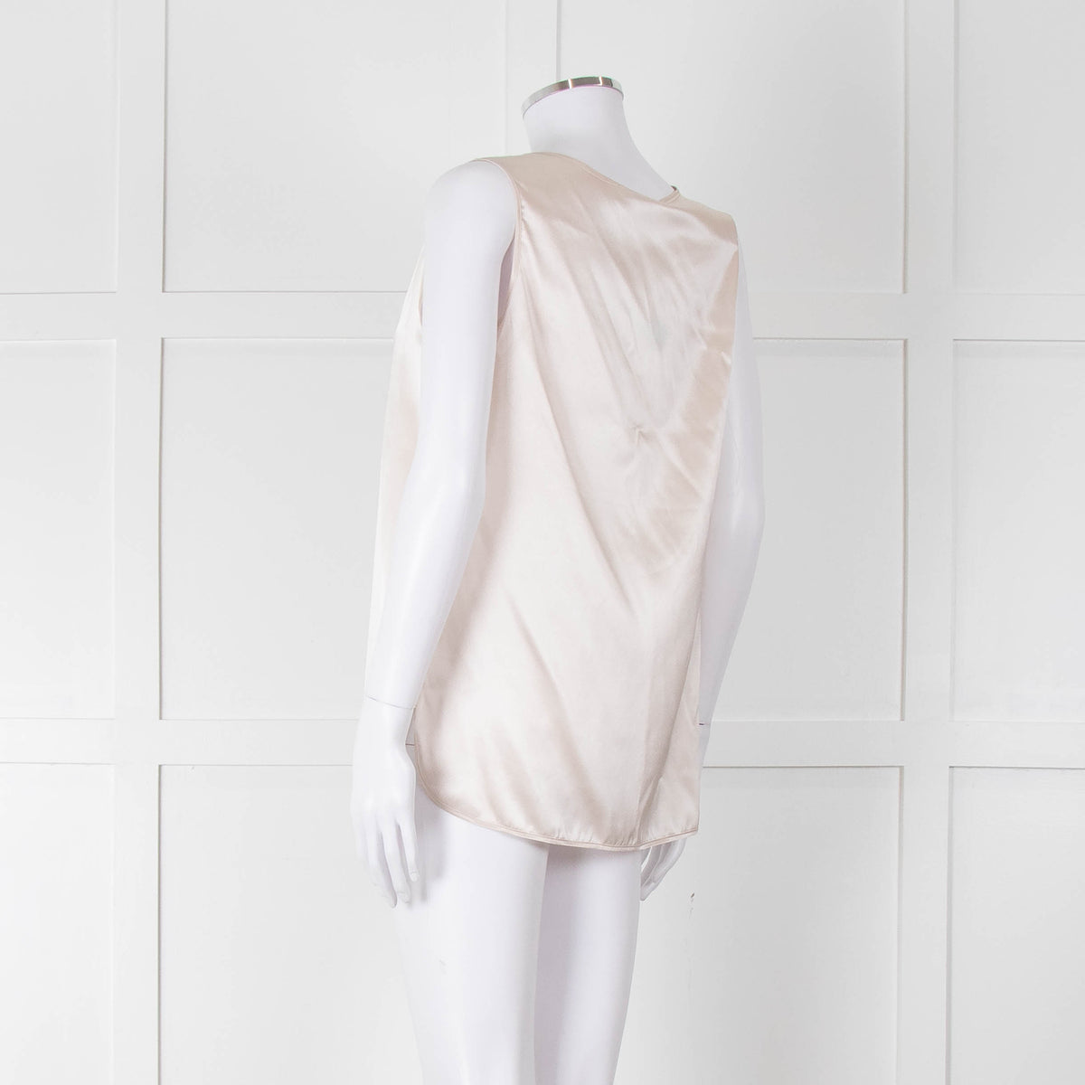Amina Rubinacci Nude Silk Sleeveless Top
