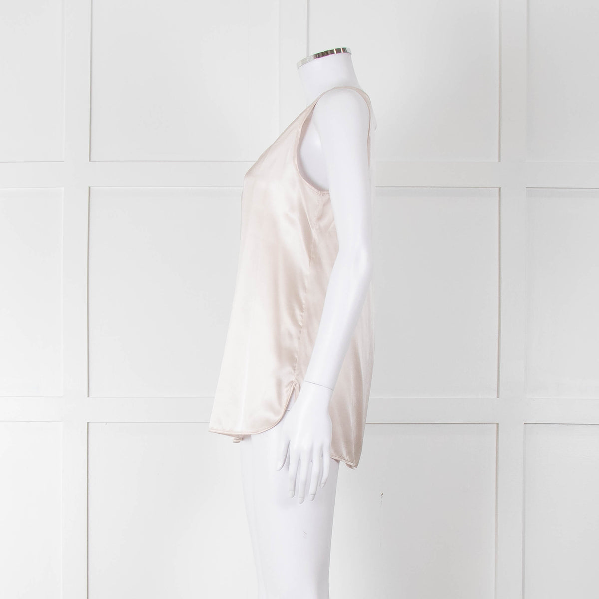 Amina Rubinacci Nude Silk Sleeveless Top