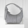 Neous Grey Neptune Knotted Pleated Leather Shoulder Bag