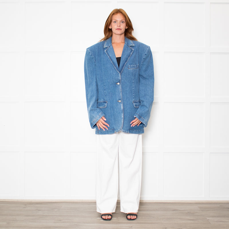 Magda Butrym Blue Denim Oversized Blazer