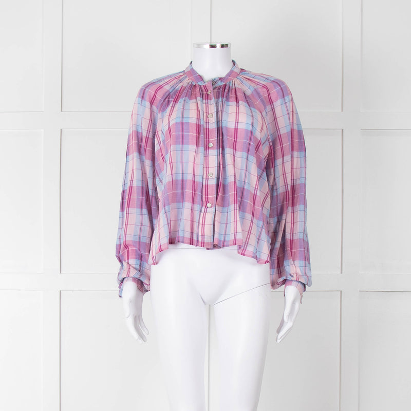 Isabel Marant Etoile Pink & Blue Checked Blouse