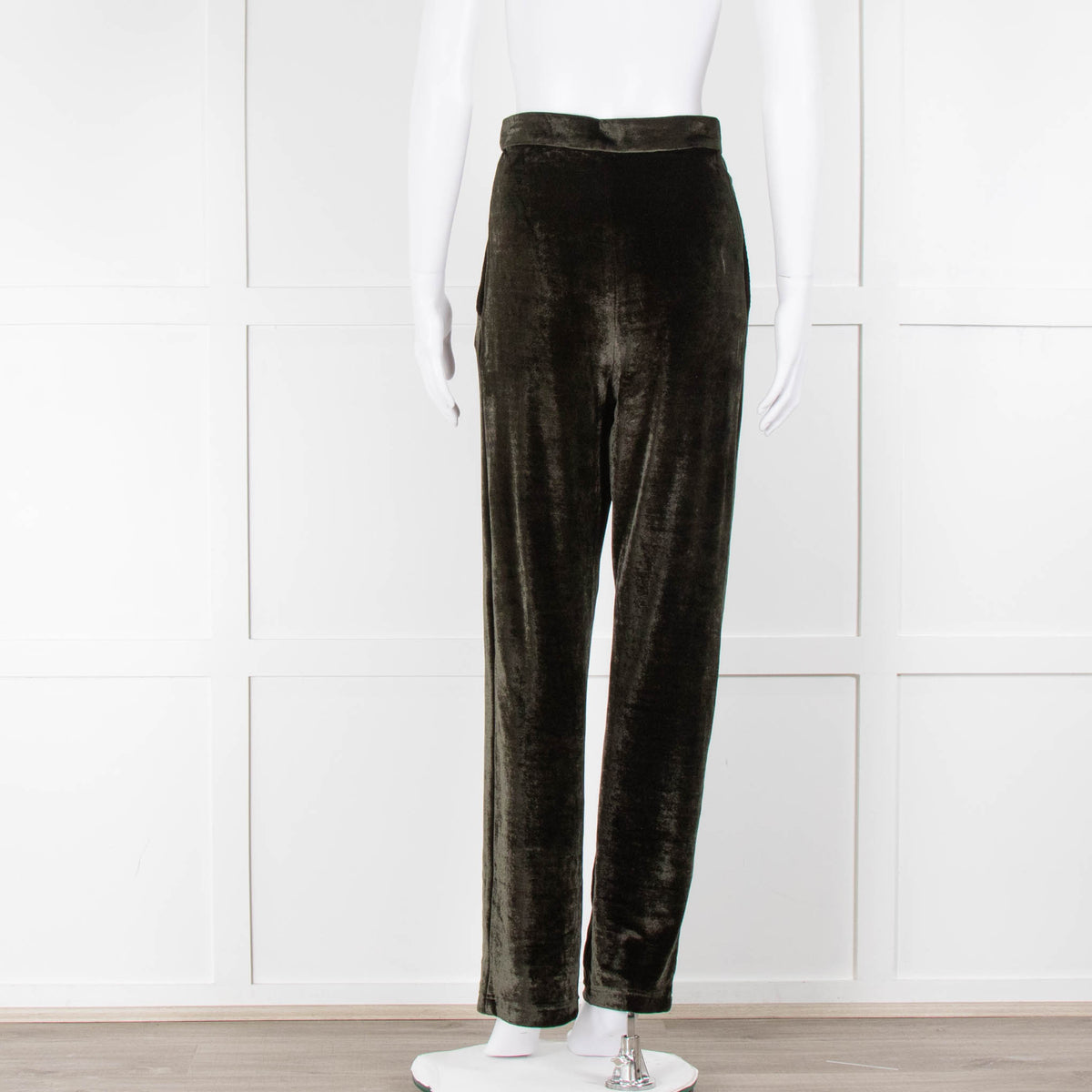 Scanlan Theodore Dark Green Stretch Velvet Trousers